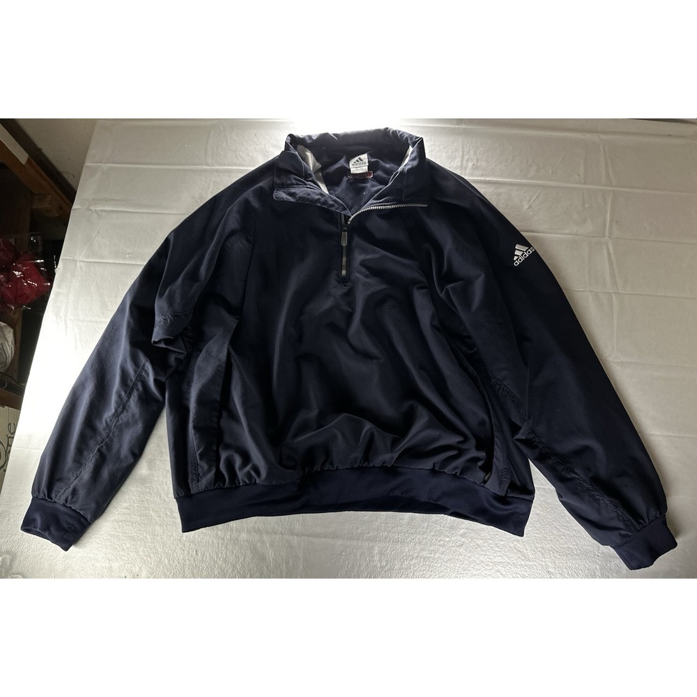 Adidas ESPN Golf‎ Pullover Mens XL Navy Quarter Zip Jacket Classic Logo 2003 Y2K